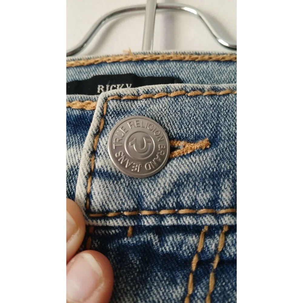 NEW TRUE RELIGION Size 34 Men's Jeans  Light Wash RICKY Relaxed Straight $199